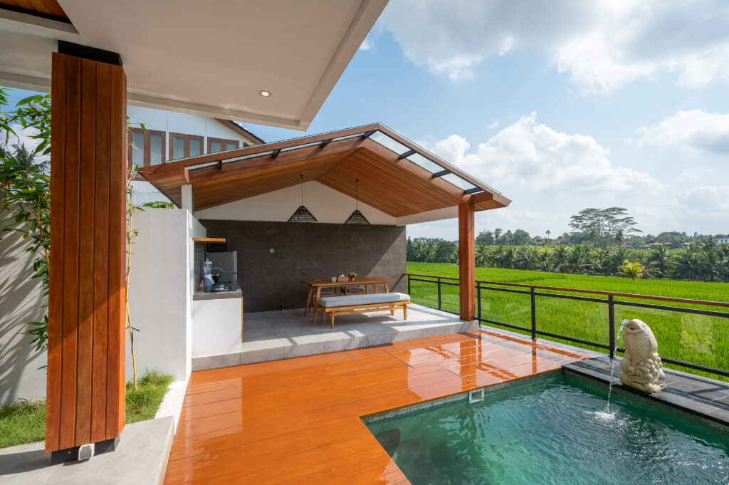 Stunnig rice field view villa in Ubud