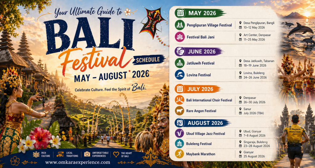 Bali Events & Festival calendar 2026. From may to August