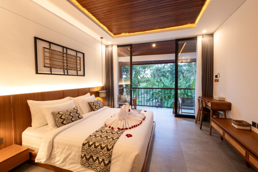 Discover a peaceful monthly rental villa in Ubud with 2 bedrooms, a private pool, and a comfortable setting for extended stays.